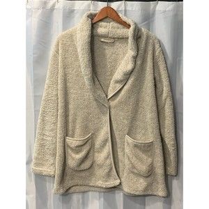 Soft Surroundings Cozy Shawl Collar Open Cardigan in Cream